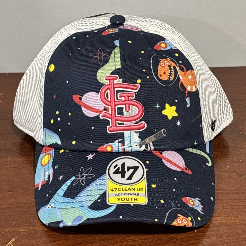 '47 Brand St Louis Cardinals Youth Hat Boys Blue Snapback Trucker Mesh MLB New